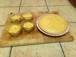 Here's the naked pie. Also some naked custards. I remember eating it like this when I was a kid, but the second generation of bakers added a layer of whipped cream, which I endorse in the strongest possible terms.